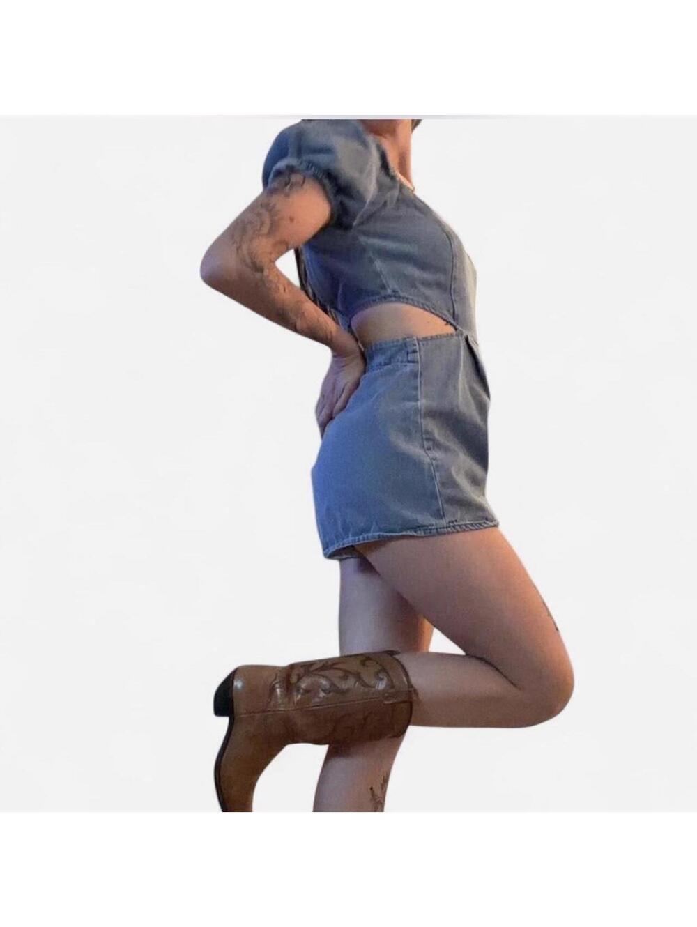 Women's Blue Playsuit-romper